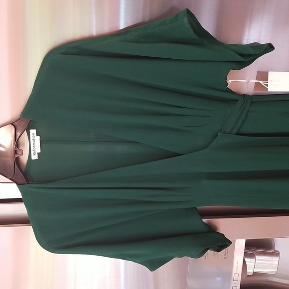 💕REFORMATION💕 Winslow Dress ~ Emerald Green XS NWT - Picture 13 of 16